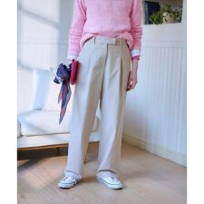 洗える ウエスト伸縮タックパンツ