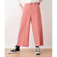 洗える 後ろゴムのびのびワイドクロップドパンツ