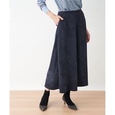 洗える ウエスト伸縮のびのびコーデュロイのロングスカート