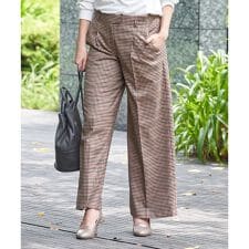チェックのワイドパンツ【セットアップ対応商品】