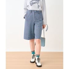 洗える 後ろウエストゴム ジャカードハーフパンツ【産地ナブル】【セットアップ対応商品】