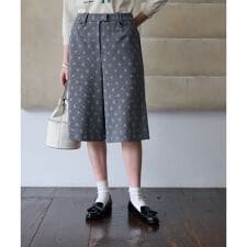 洗える 後ろウエストゴム ジャカードハーフパンツ【産地ナブル】【セットアップ対応商品】