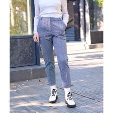 洗える 後ろウエストゴム ジャカードパンツ【産地ナブル】