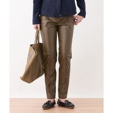 【あったか】裏起毛合皮パンツ