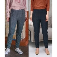 リバーシブルの洗えるミニチェックパンツ