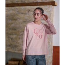 洗える スパンコール刺繍ロゴTシャツ