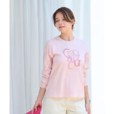 洗える スパンコール刺繍ロゴTシャツ