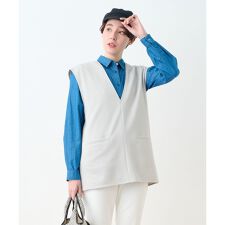 洗える 深Vネックベスト【セットアップ対応商品】
