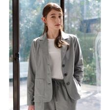 【撥水 洗える 接触冷感 のびのび】テーラードジャケット【セットアップ】