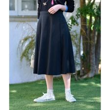 ウエスト伸縮フレアスカート