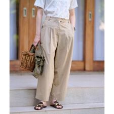 洗える 後ろウエストゴムクロップドパンツ