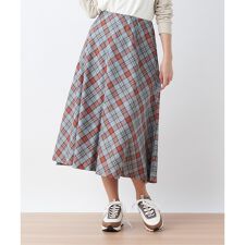 チェック柄フレアスカート