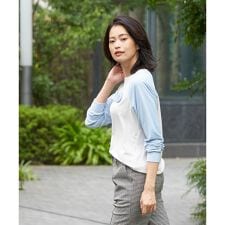 洗える ラグランスリーブのロゴTシャツ