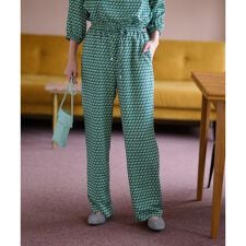 洗える ジオメトリックプリントのワイドパンツ【セットアップ】