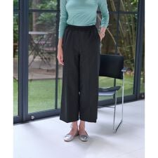 洗える ウエストゴムワイドパンツ