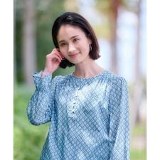 洗える 幾何学柄ブラウス【TROUILLET 】【セットアップ】