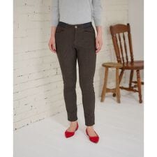 【あったか】ウエストゴム千鳥格子柄パンツ