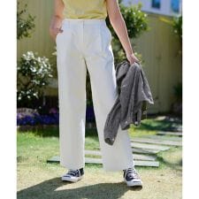 洗えるウエスト伸縮 ワイドパンツ