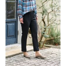 洗える ウエストゴムセンタープレスパンツ