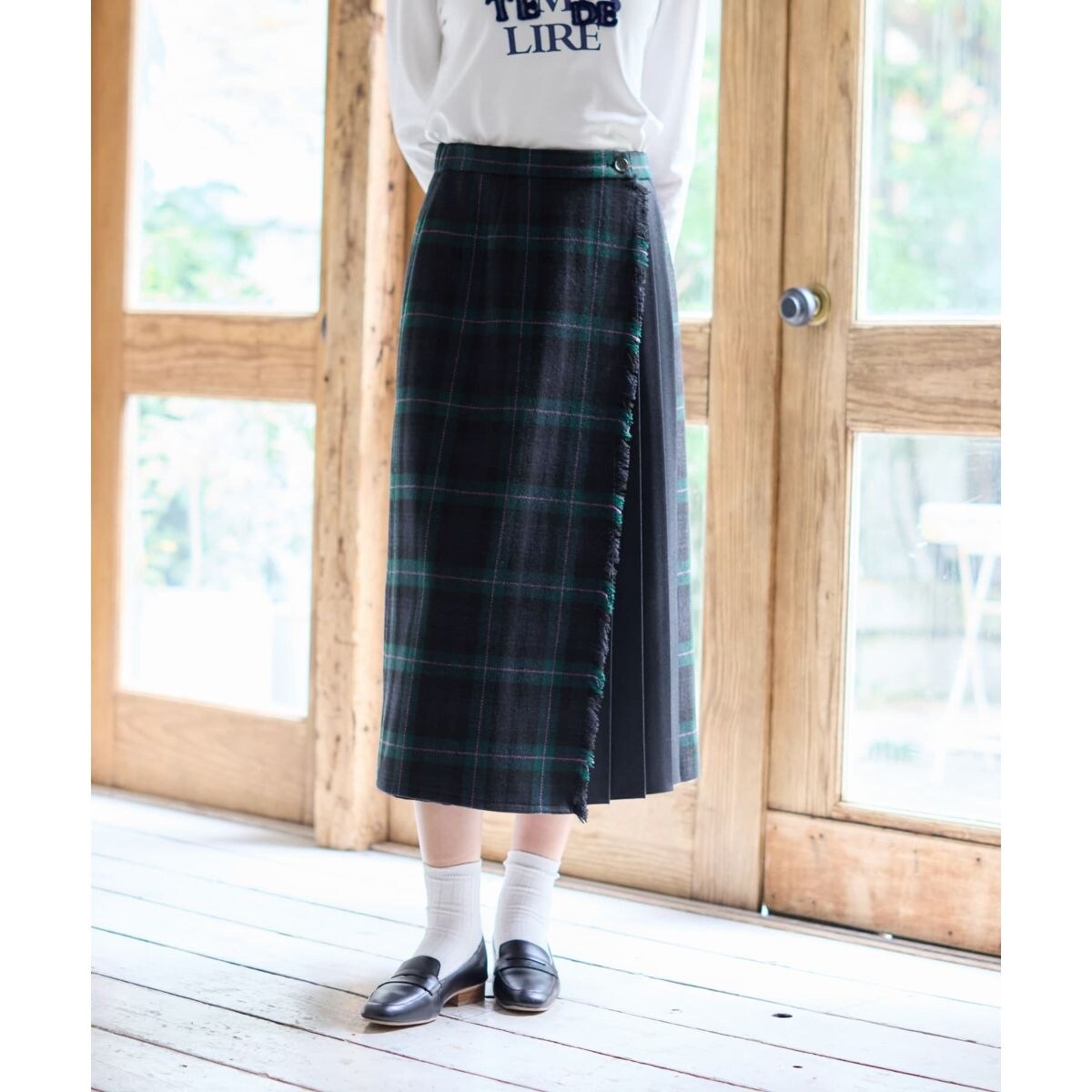 チェック ウールブレンド ラップ スカート | ポロ ラルフ ローレン