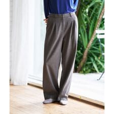 洗える あったか 裏起毛ワイドパンツ