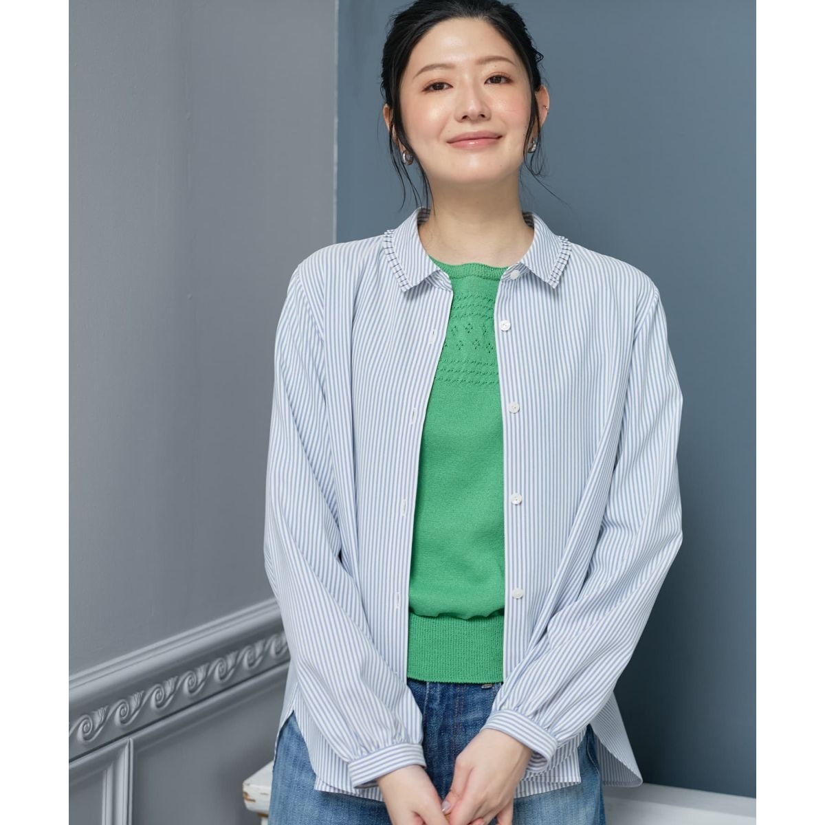 洗える フリル襟シャツ【CoC by CARA O CRUZ】