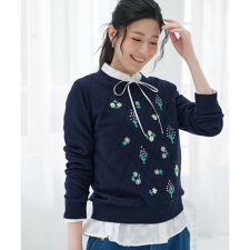 刺繍クルーネックニット【CoC by CARA O CRUZ】