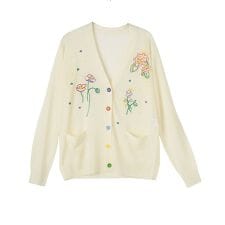 フローラル刺繍Vネックカーディガン【CoC by CARA O CRUZ】