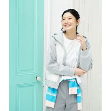 フラワーレース切替 フーデッドブルゾン