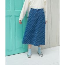 ダメージ格子柄スカート