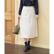 ダメージ格子柄スカート