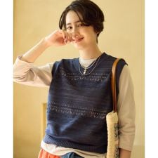透かし編みニットベスト【CoC by CARA O CRUZ】
