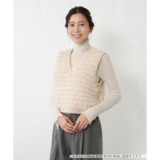 フリンジ切替ニットベスト【NEMIKA】
