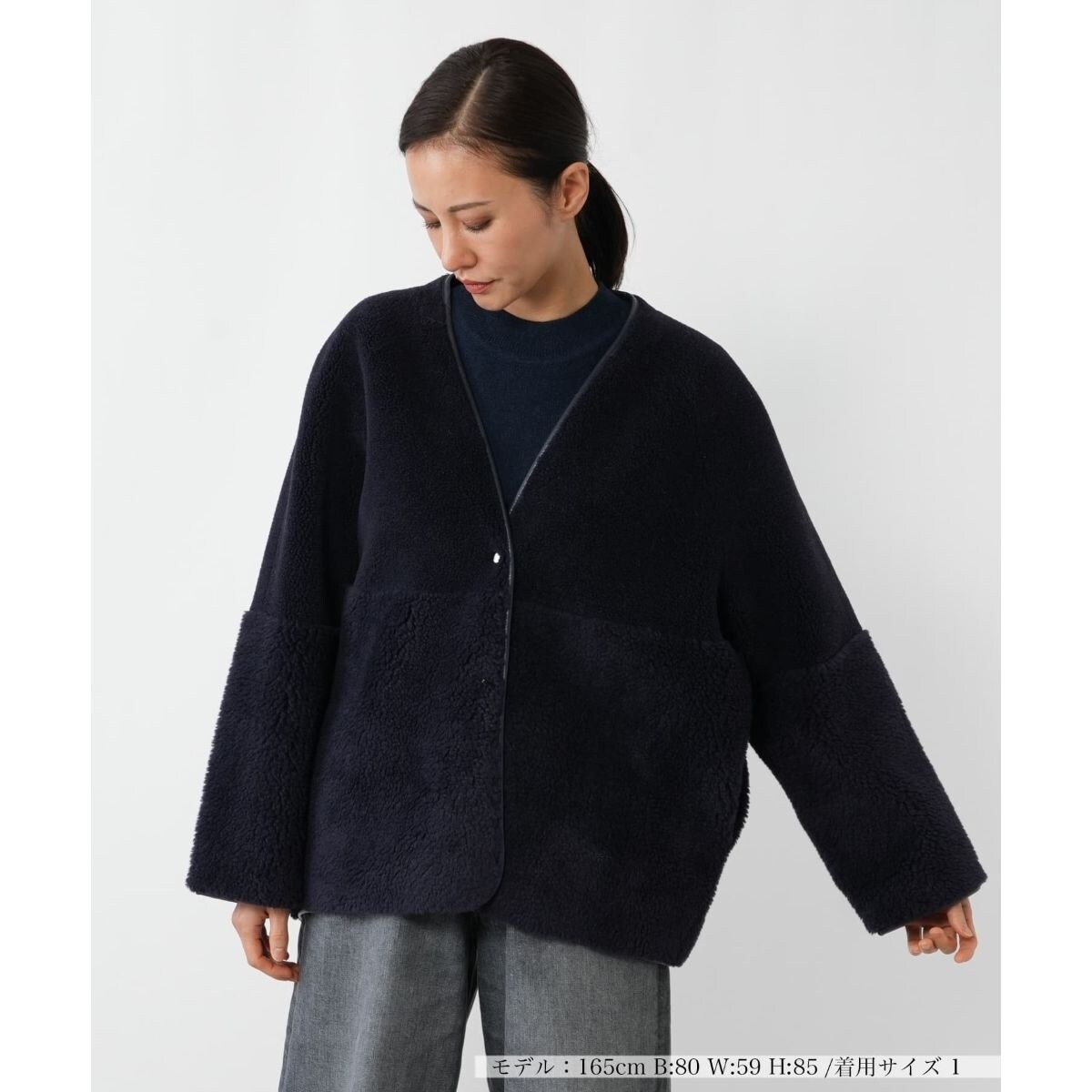 W/Nyモッサステンカラーショートコート | スピック＆スパン(Spick and