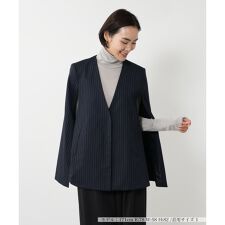 ストライプケープジャケット【NEMIKA】