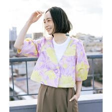 【大草直子さん×NEMIKA】フラワー柄ショートジャケット