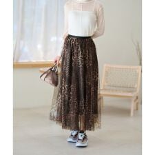 レオパード柄ロングスカート