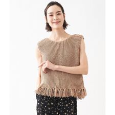 フリンジ付きニットベスト