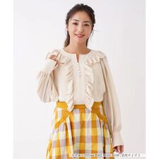 ドット風フリルキーネックブラウス【NEMIKA】 | ネミカ(NEMIKA 