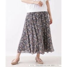 リーフ柄フレアスカート【NEMIKA】