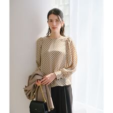 ドットボリュームスリーブブラウス【NEMIKA】