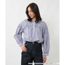 ストライプバンドカラーブラウス【NEMIKA】