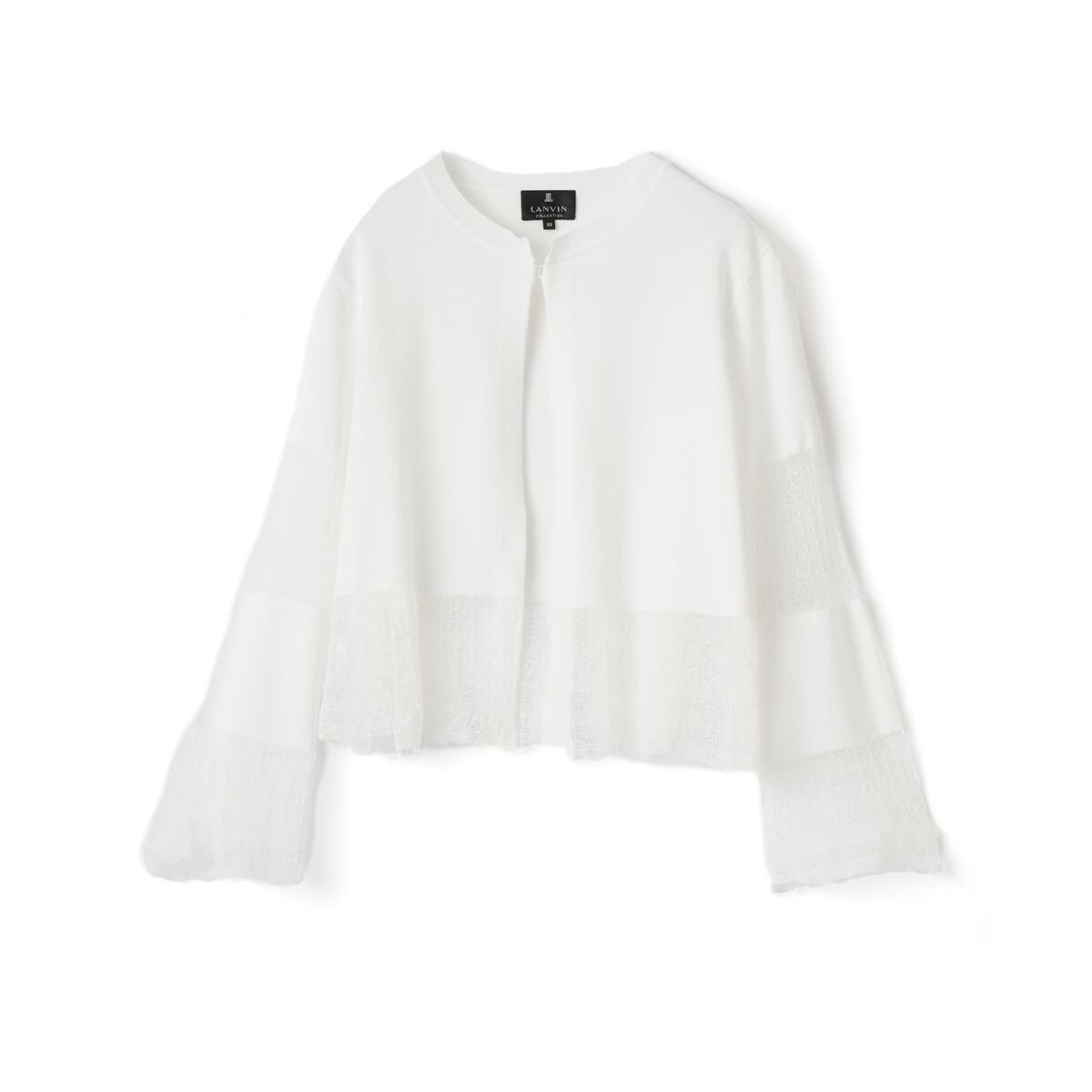 レース切替ニットカーディガン | ランバン コレクション(LANVIN