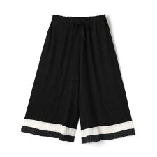 刺繍プリーツワイドパンツ