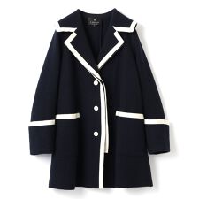 グログランパイピング圧縮ウールコート