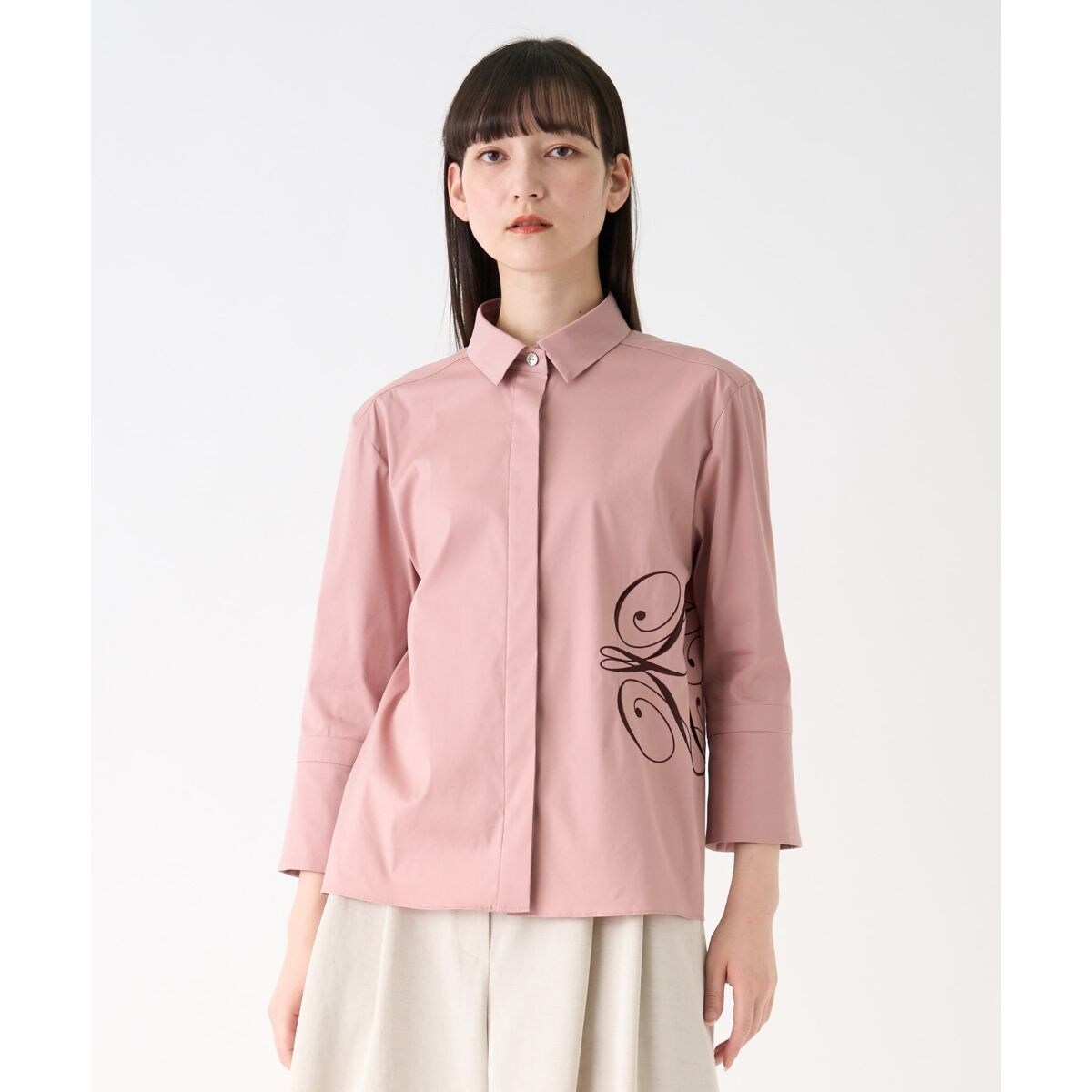 ロゴ刺しゅうカラーシャツ | ランバン コレクション(LANVIN COLLECTION 