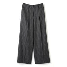 シルクウールストライプワイドパンツ