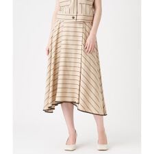 【セットアップ対応商品】ビスコースワードボーダースカート