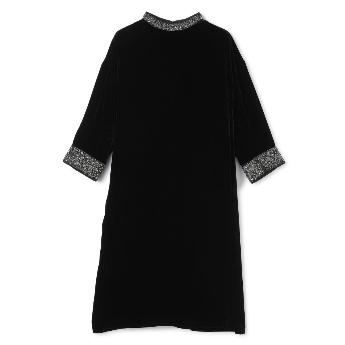 ランバン LANVIN COLLECTION ベロア リボン ワンピース 黒 ベロア 