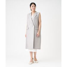 【セットアップ対応商品】ピンストライプロングベスト